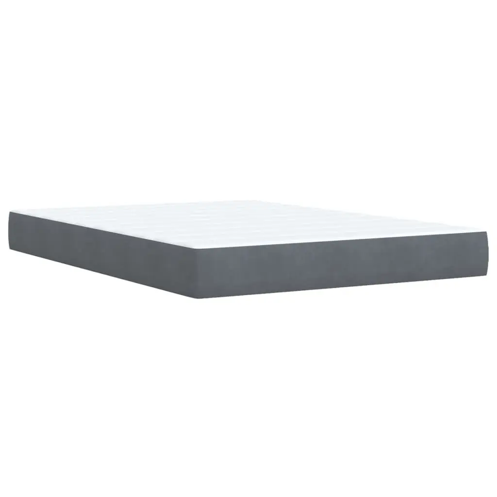 Box Spring Bed Pocket Spring Mattress Queen Velvet Upholstered Frame Slats Black