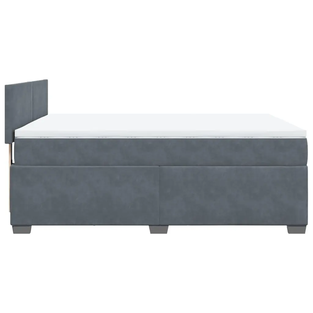 Box Spring Bed Pocket Spring Mattress Queen Velvet Upholstered Frame Slats Black