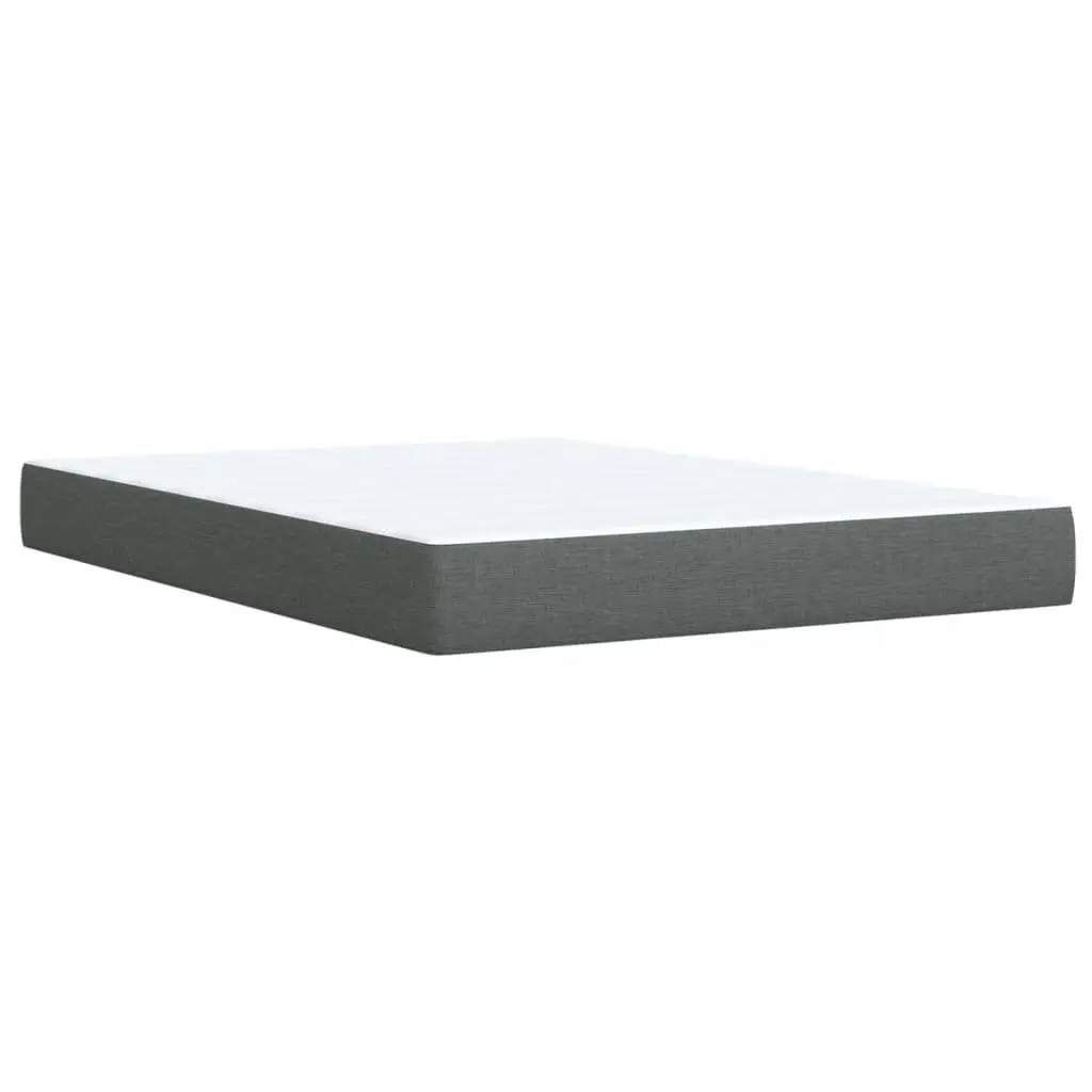 Queen Pocket Spring Bed with Soft Topper Slatted Base Dark Grey Fabric