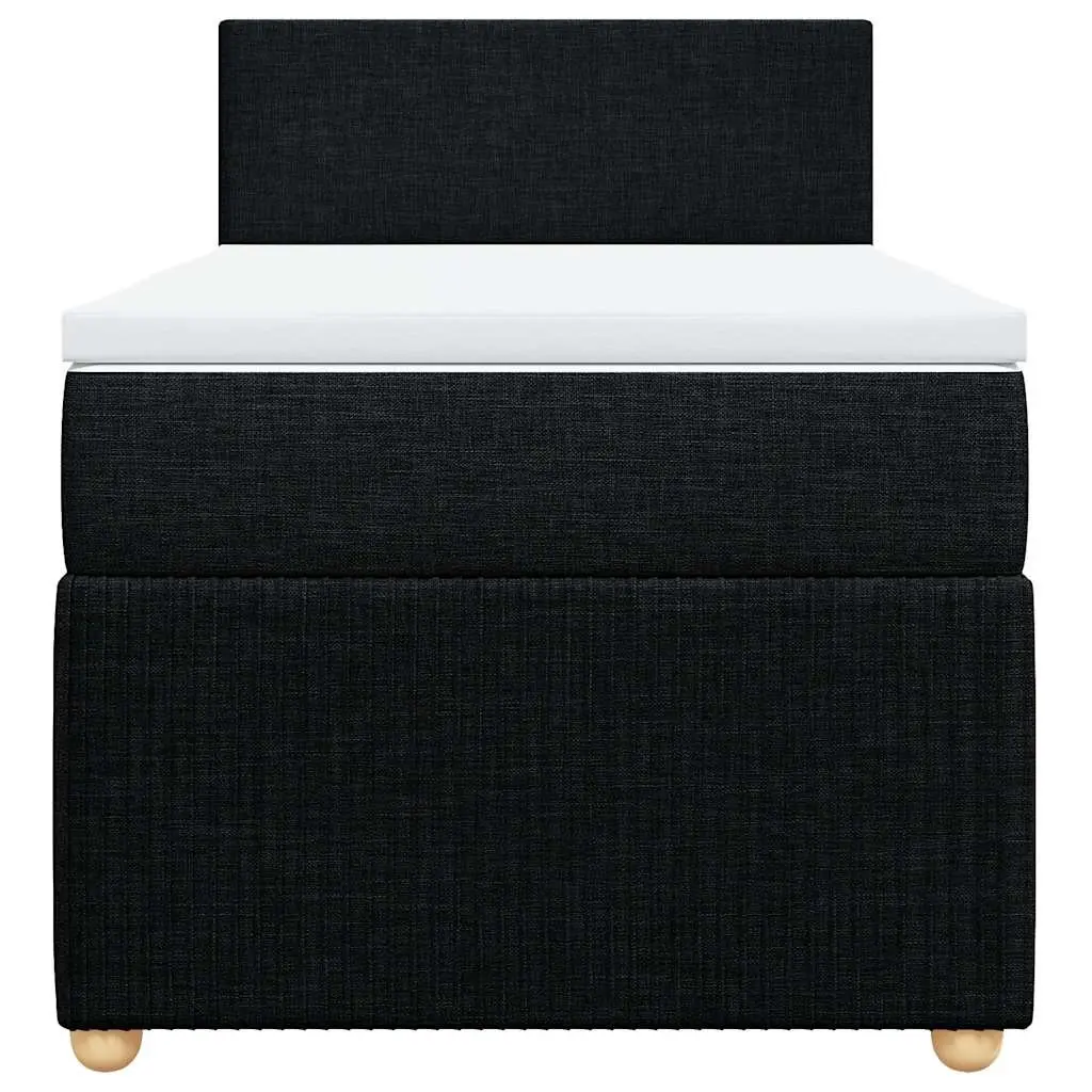 Box Spring Bed Pocket Spring Mattress King Single Black Fabric Frame