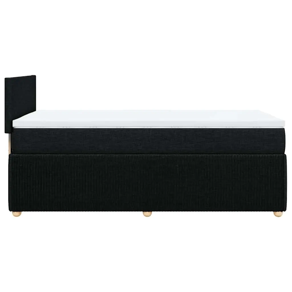 Box Spring Bed Pocket Spring Mattress King Single Black Fabric Frame