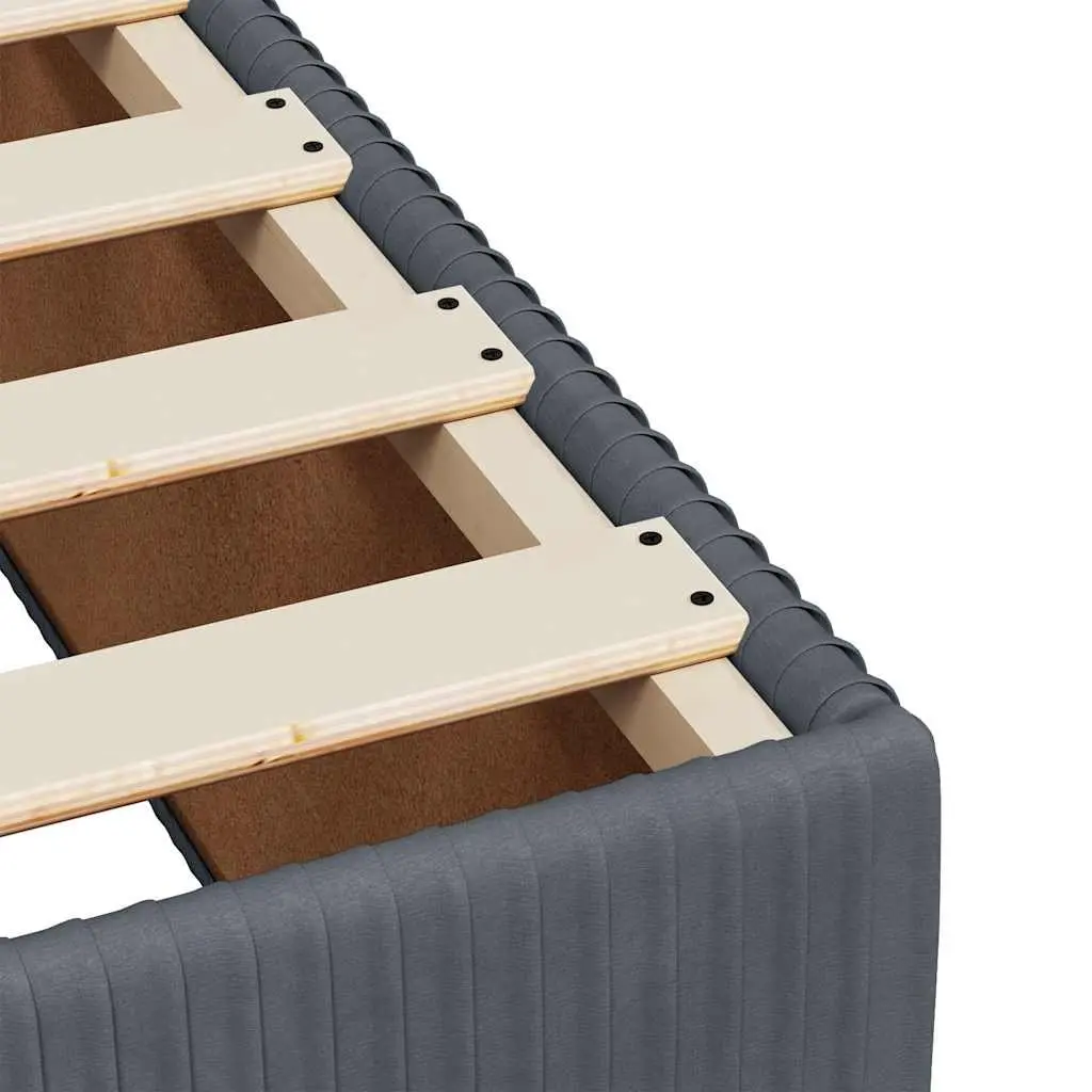 Queen Box Spring Bed Pocket Spring Mattress Grey Velvet Upholstered Frame