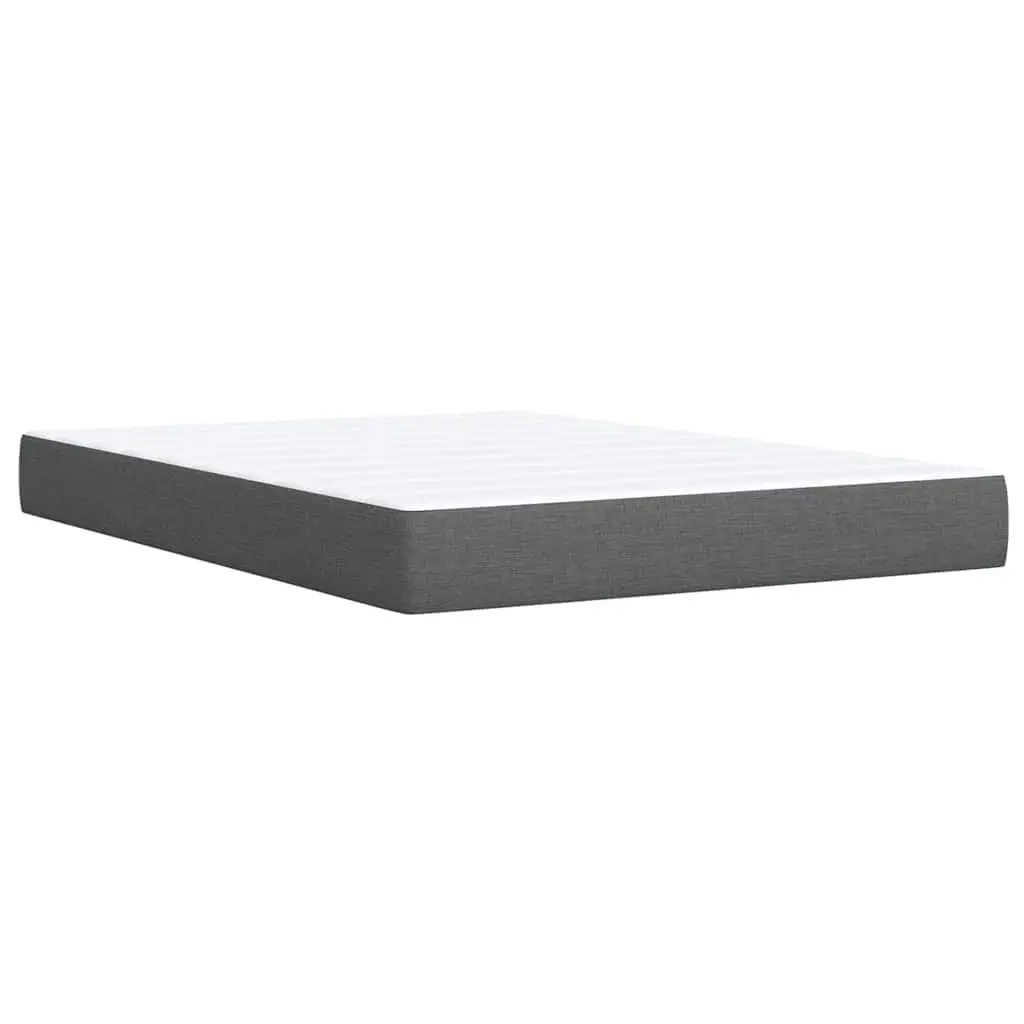 Queen Box Spring Bed Pocket Spring Mattress Grey Fabric Frame with LED Lights
