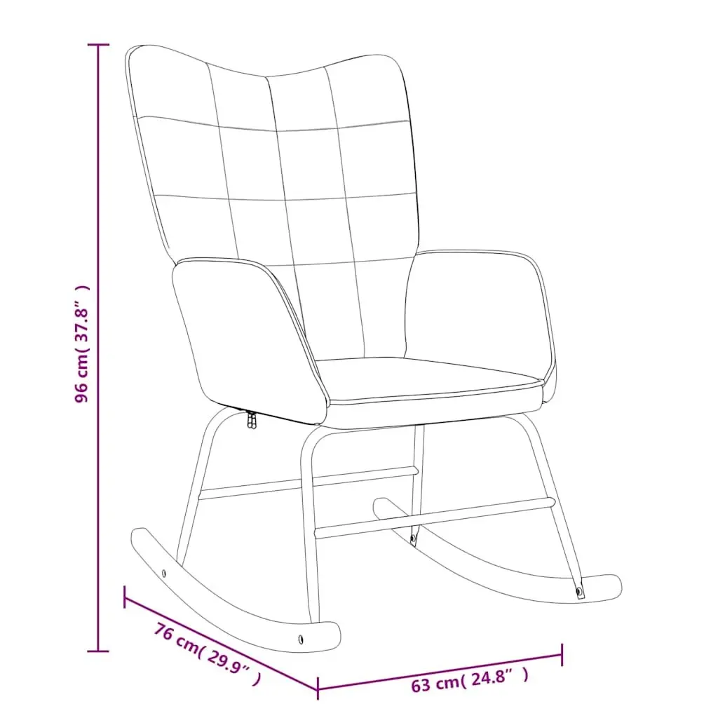 Rocking Chair Grey Fabric Padded Foam Seat with Stool