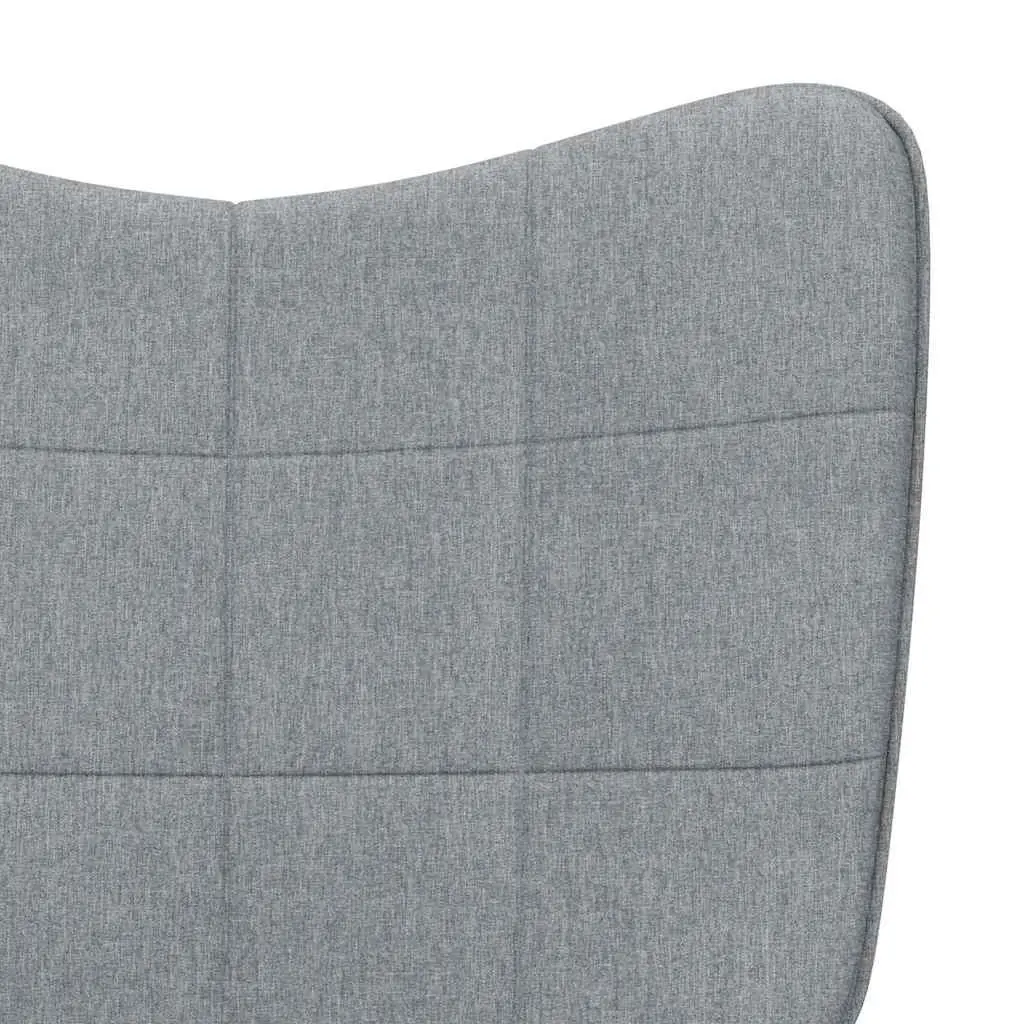 Rocking Chair Grey Fabric Padded Foam Seat with Stool