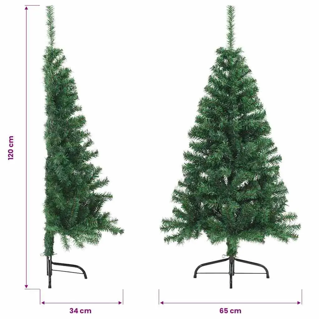 Artificial Half Christmas Tree Green 120cm Wall-Mount Seasonal Holiday