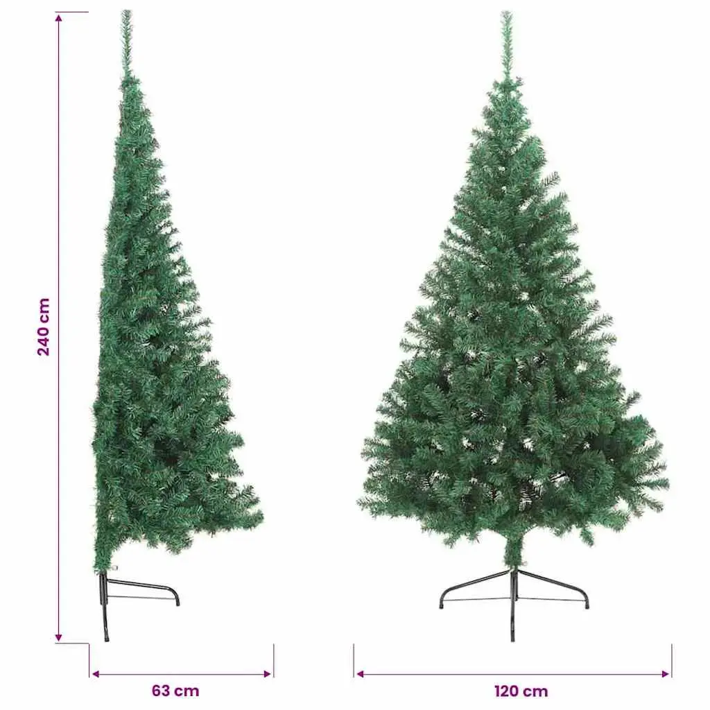 Artificial Half Christmas Tree Wall-Mount 240cm Green PVC
