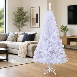 Artificial Christmas Tree White 120cm Thick Branches PVC Indoor Outdoor Décor