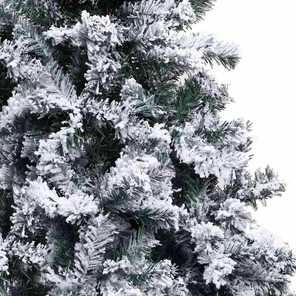 Artificial Christmas Tree Flocked Snow 300cm Green PVC Branches Adjustable