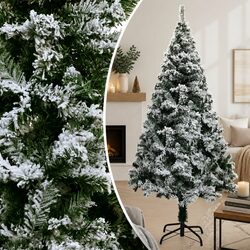 Artificial Christmas Tree 120cm Flocked Snow Green PVC Indoor Outdoor Seasonal
