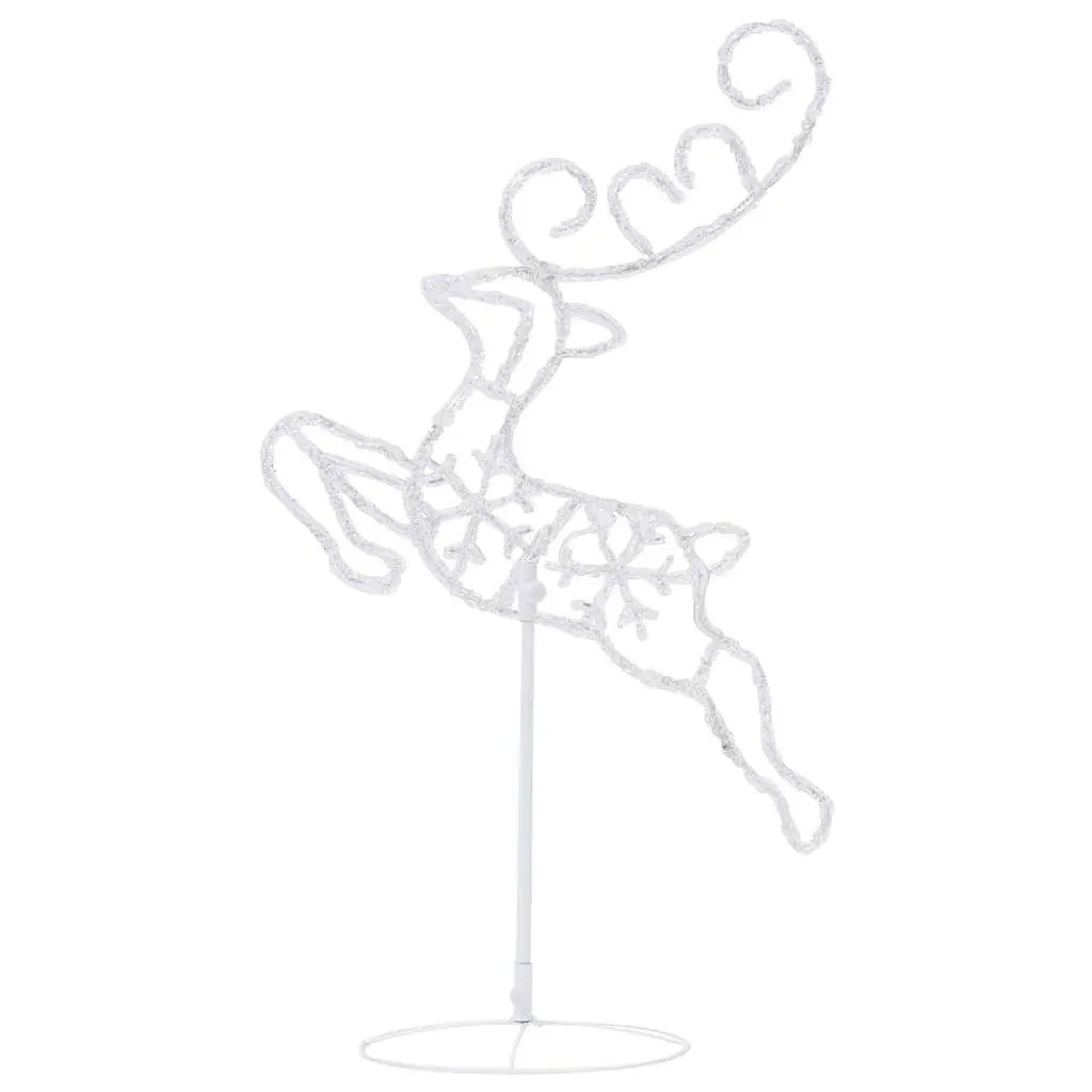 Flying Reindeer Sleigh LED Light Decoration 260 x 21 x 87 cm Warm White Indoor Outdoor