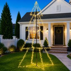 Christmas Cone Tree 360 LED Lights Indoor Outdoor Decoration 143x250cm White