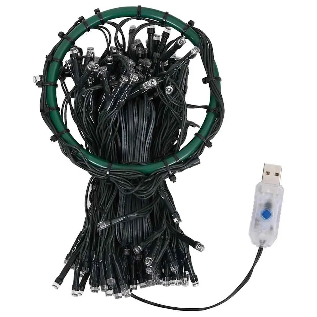Christmas Tree Net Lights 180 LEDs Cold White 180cm 8 Effects Indoor Outdoor