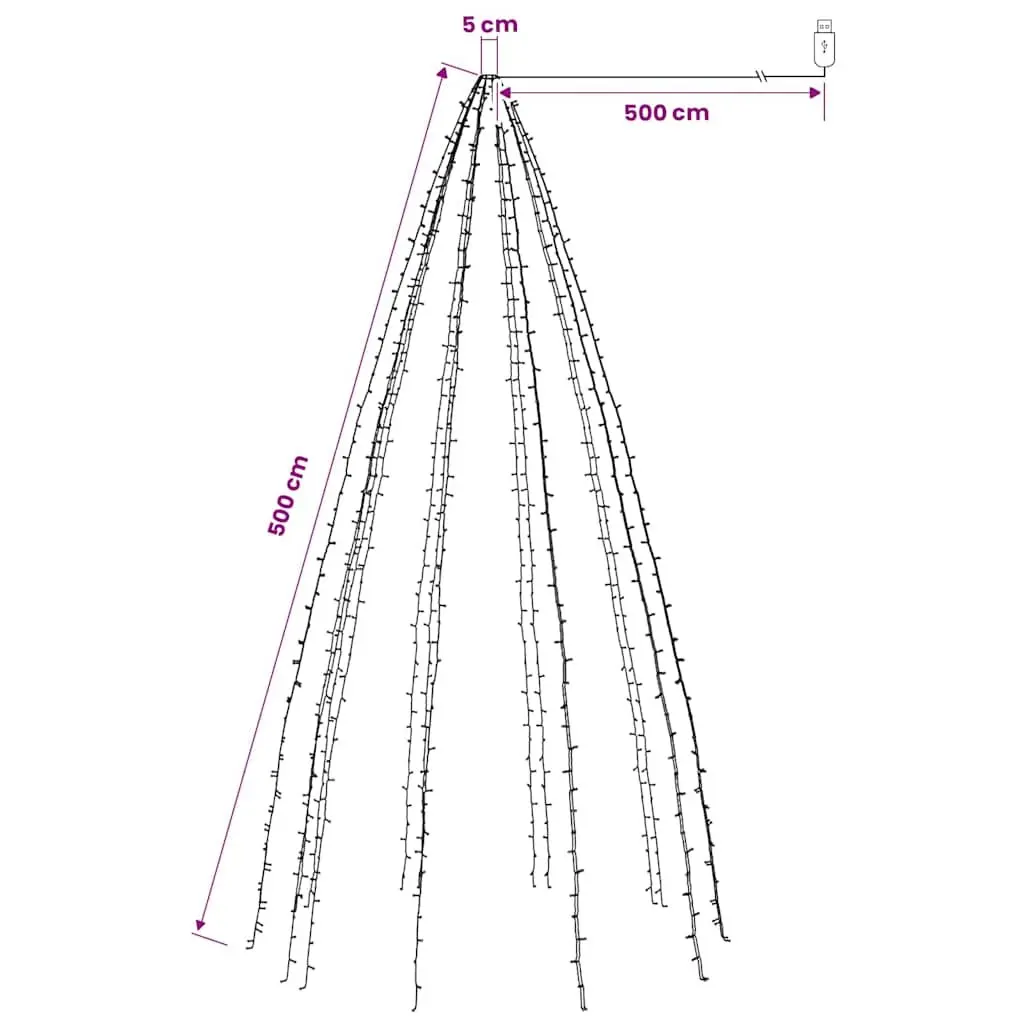 LED Tree Lights 500 Cold White String Lights Indoor Outdoor Christmas Decoration