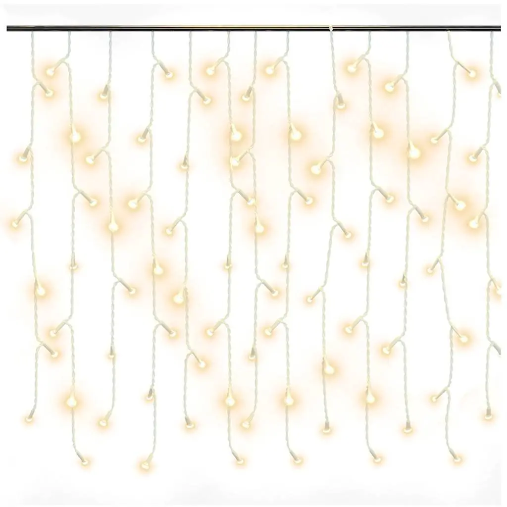 LED Curtain Icicle Lights 10m 400 LEDs Warm White 8 Function Lighting