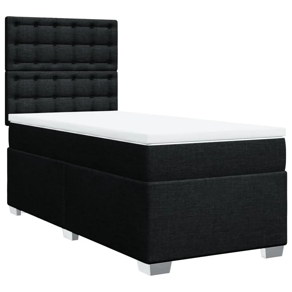 Box Spring Bed Pocket Spring Mattress King Single Height-Adjustable Headboard Black