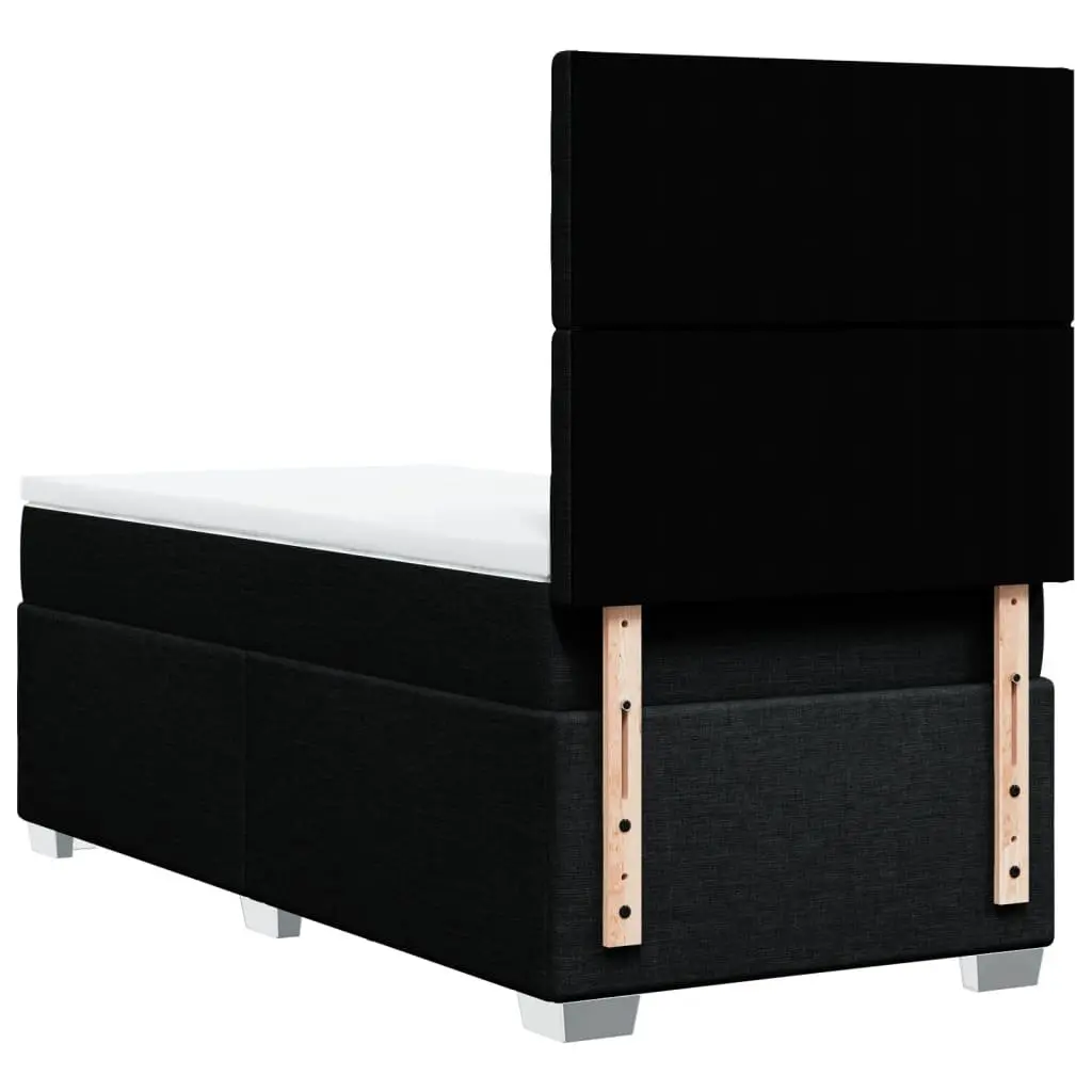 Box Spring Bed Pocket Spring Mattress King Single Height-Adjustable Headboard Black