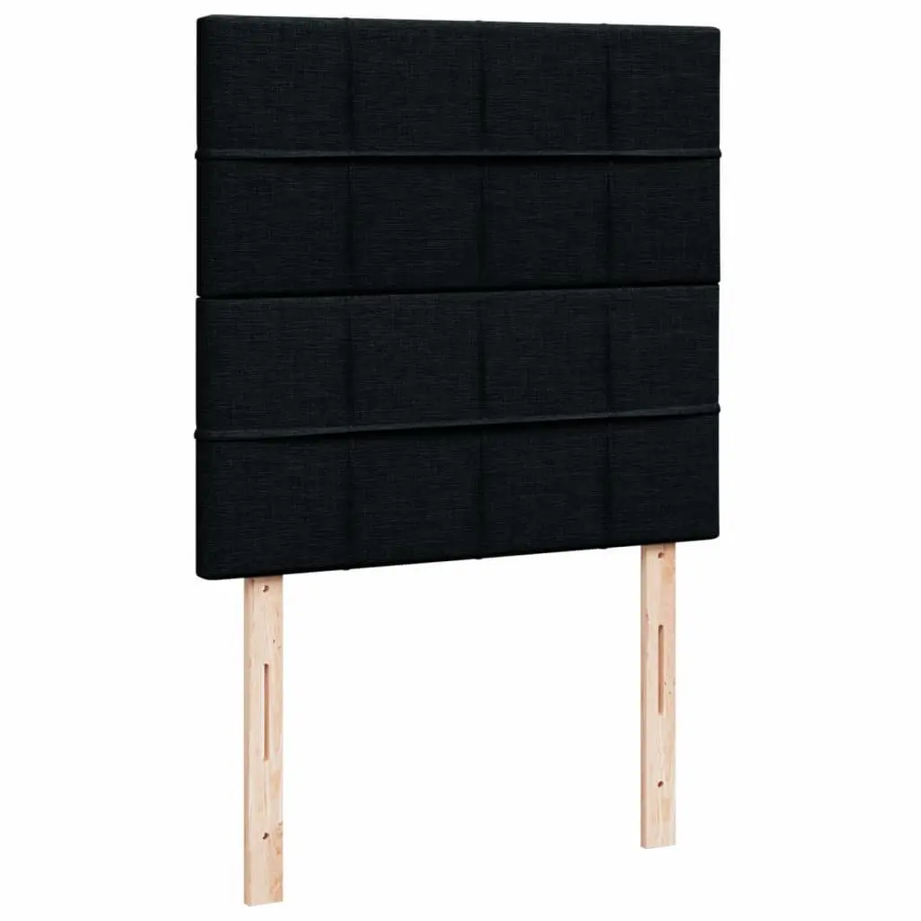Box Spring Bed Pocket Spring Mattress King Single Black Fabric Headboard