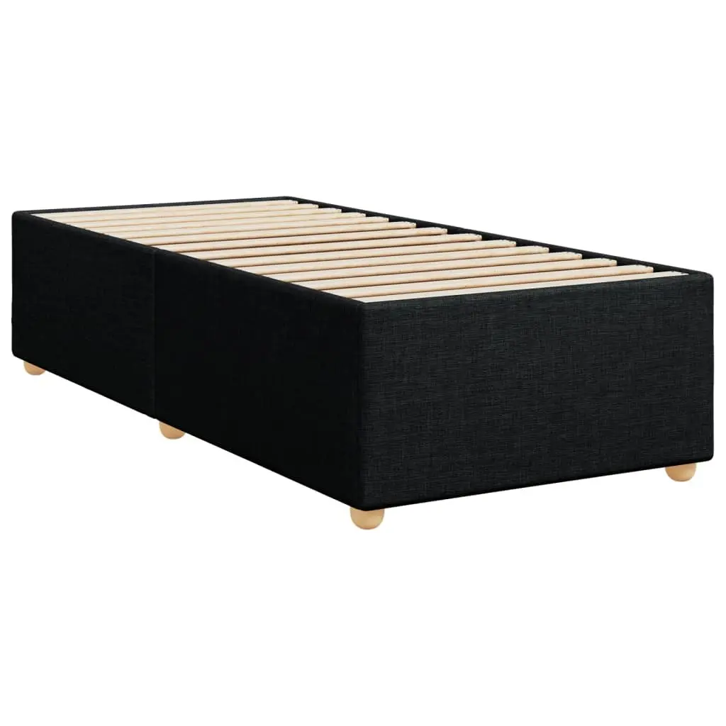 Box Spring Bed Pocket Spring Mattress King Single Black Fabric Headboard