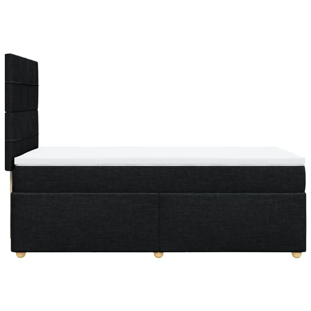 Box Spring Bed Pocket Spring Mattress King Single Black Fabric Headboard
