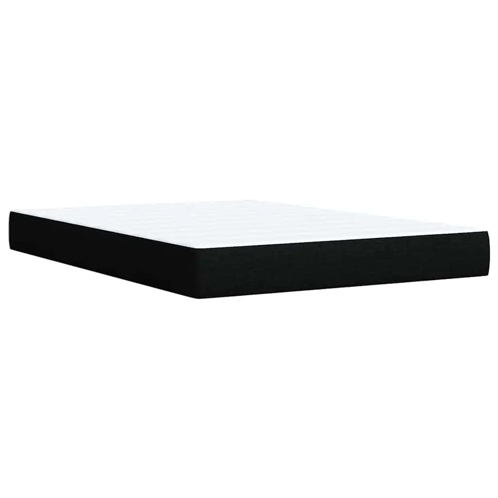 Double Box Spring Bed Pocket Spring Mattress Height-Adjustable Headboard Black