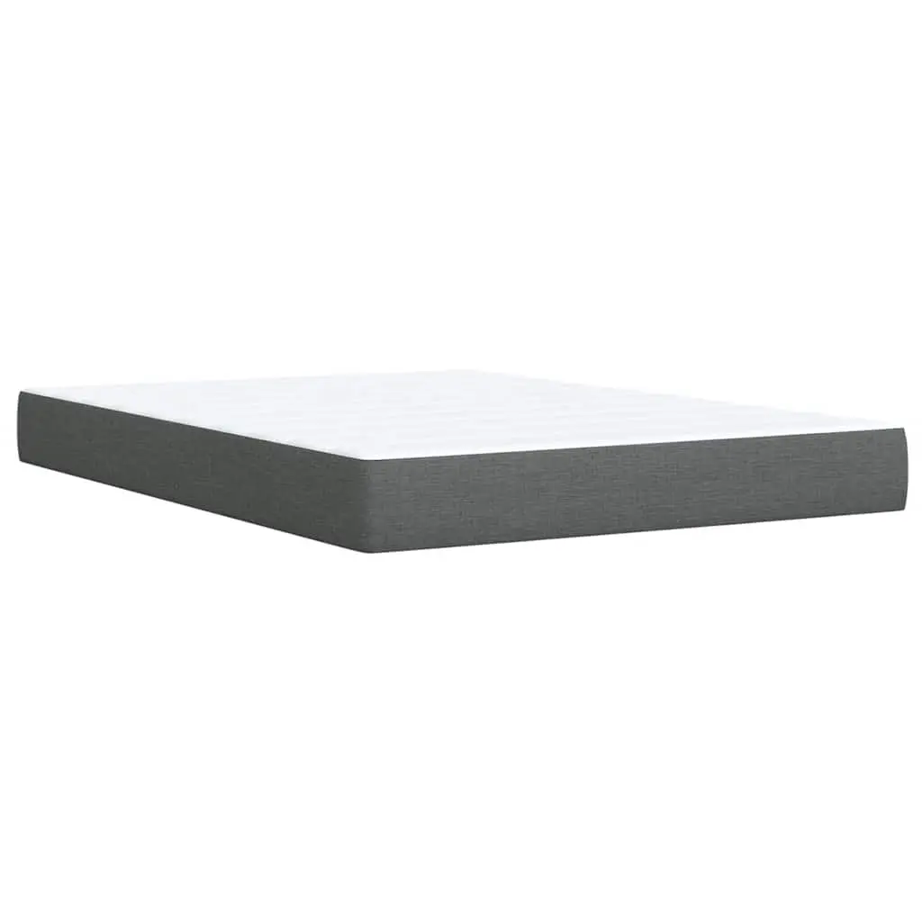 Queen Box Spring Bed Pocket Sprung Mattress Adjustable Headboard Dark Grey Fabric