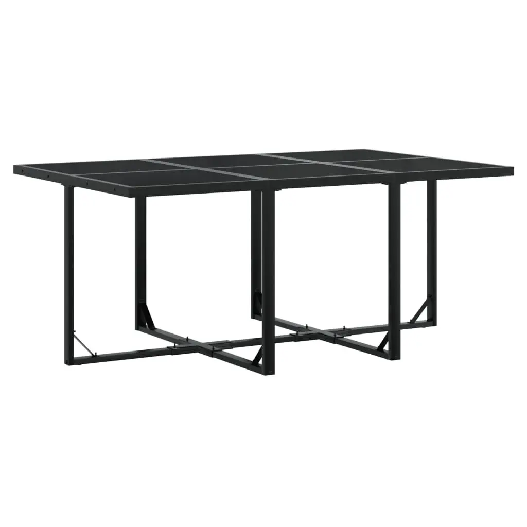 Garden Dining Set 11 Piece Outdoor Furniture Black Textilene Chairs Table