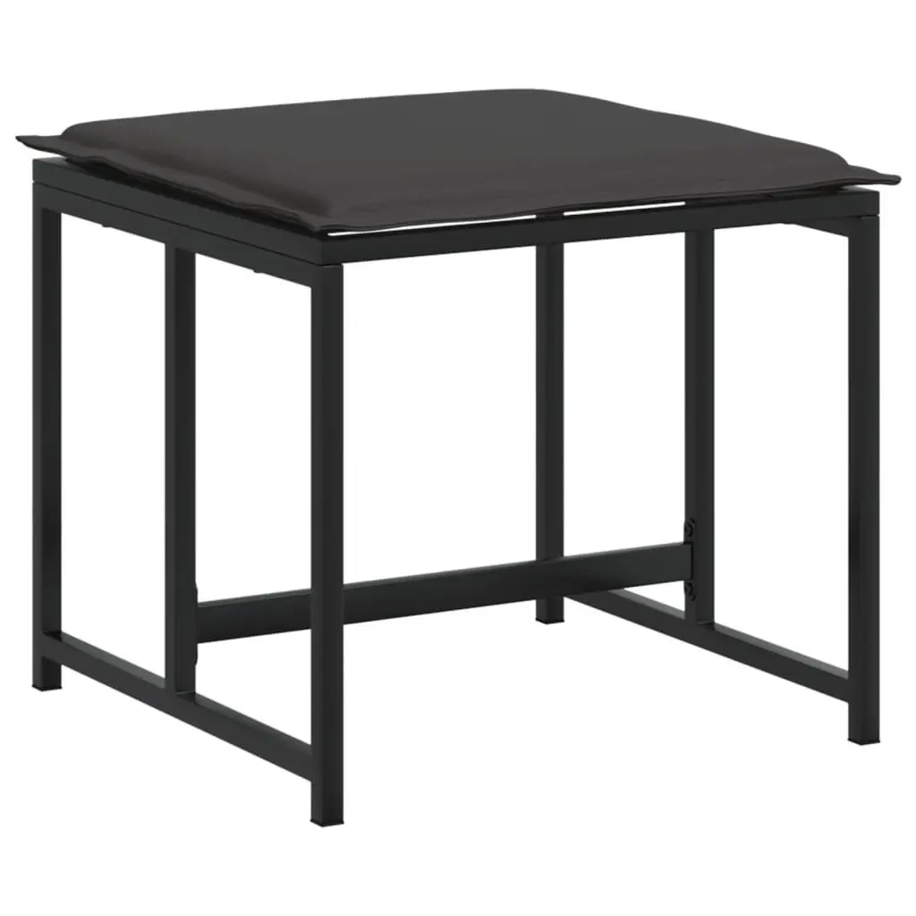 Garden Dining Set 11 Piece Outdoor Furniture Black Textilene Chairs Table