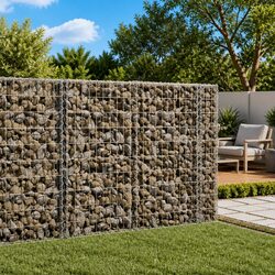 Gabion Basket with Cover 100x50x100 cm Wire Cage Outdoor Garden Landscaping