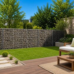 Gabion Basket with Cover 400x50x100 cm Galvanised Iron Wire Cage Garden