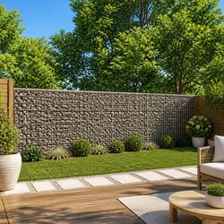 Gabion Basket with Cover 500x50x100 cm Metal Wire Garden Retaining Wall Decor