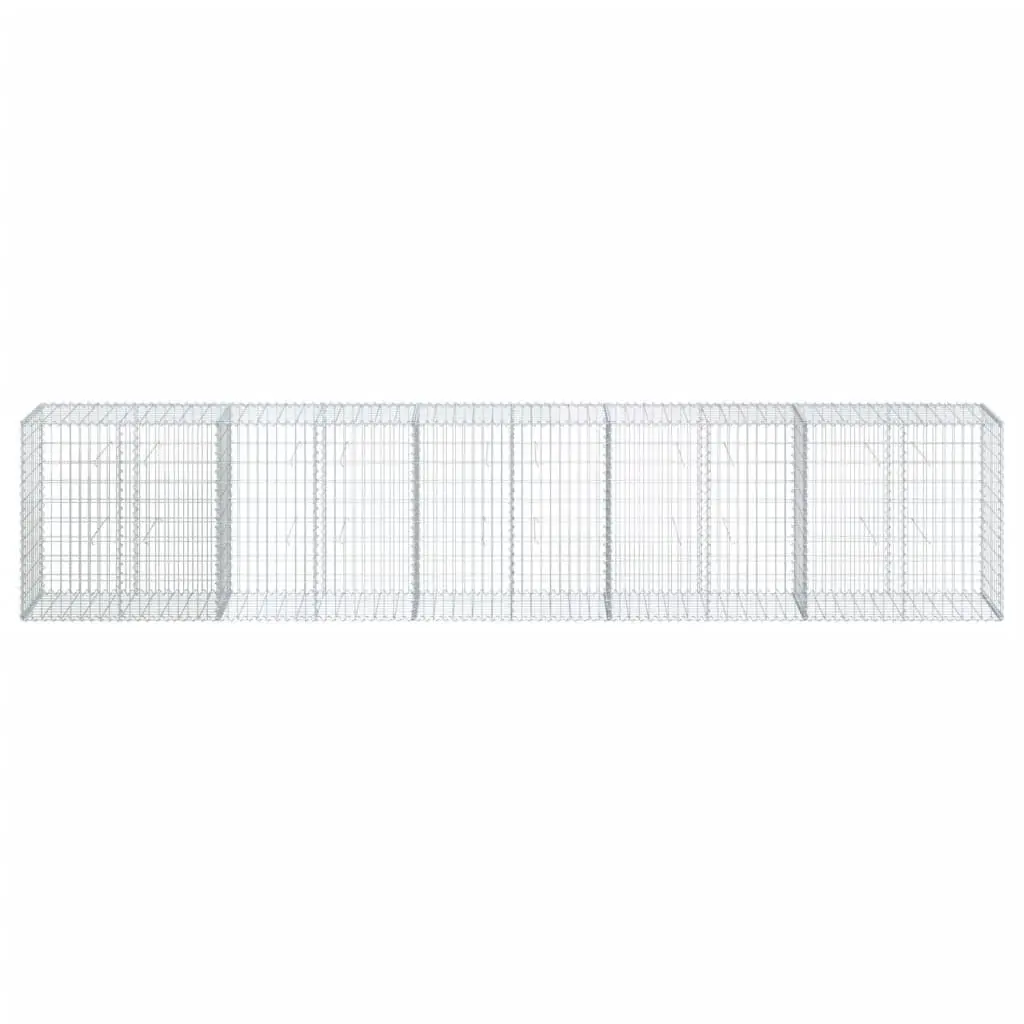Gabion Basket Metal Wire Garden Retaining Wall Decor 500x50x100 cm Silver