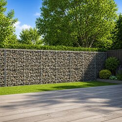 Gabion Basket with Cover 600x50x100 cm Silver Wire Cage Garden Retaining Wall