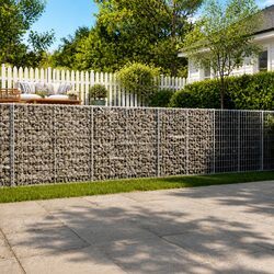 Gabion Basket with Cover 800x50x100 cm Metal Wire Cage Garden Retaining Wall