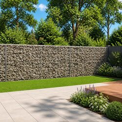 Gabion Basket with Cover 900x50x100 cm Outdoor Garden Retaining Wall Decor