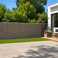 Gabion Basket with Cover 1000x50x100 cm Outdoor Garden Retaining Wall Decor