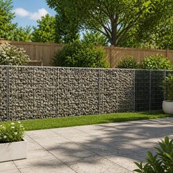Gabion Basket with Cover 1200x50x100 cm Galvanised Iron Garden Retaining Wall