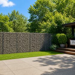 Gabion Basket with Cover 500x50x150 cm Wire Cage Outdoor Garden Landscaping