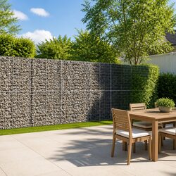 Gabion Basket with Cover 400x50x200 cm Galvanised Iron Wire Garden Retaining