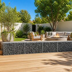 Gabion Basket with Cover 1100x100x50 cm Garden Landscaping Retaining Wall Wire