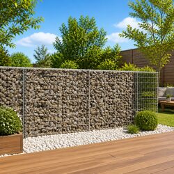 Gabion Basket with Cover 250x100x100 cm Galvanised Iron Wire Garden Retaining