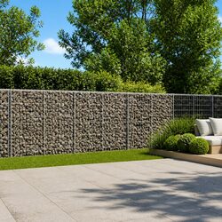 Gabion Basket with Cover 550x100x100 cm Wire Cage Garden Outdoor Landscaping