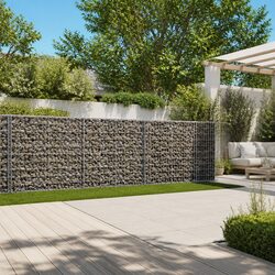 Gabion Basket with Cover 800x100x100 cm Galvanised Iron Wire Cage Garden