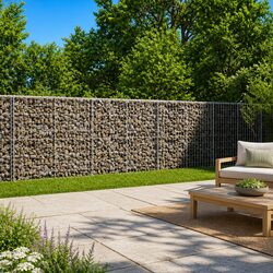 Gabion Basket with Cover 1000x100x100 cm Galvanised Iron Wire Garden Retaining