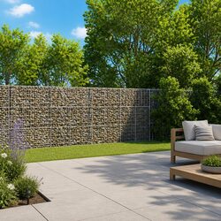 Gabion Basket with Cover 400x100x150cm Outdoor Garden Retaining Wall Wire Cage