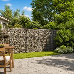 Gabion Basket with Cover 1000x100x150 cm Galvanised Iron Wire Garden Landscaping