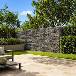 Gabion Basket with Cover 1200x100x150 cm Silver Galvanised Wire Garden