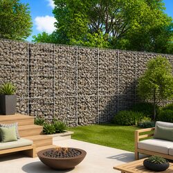 Gabion Basket with Cover 250x100x200 cm Galvanised Iron Wire Garden Retaining