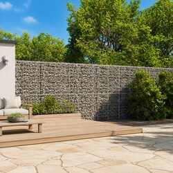 Gabion Basket with Cover 600x100x200cm Silver Wire Cage Garden Retaining Wall