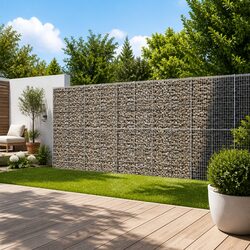 Gabion Basket with Cover 1050x100x200 cm Galvanised Iron Wire Garden Retaining